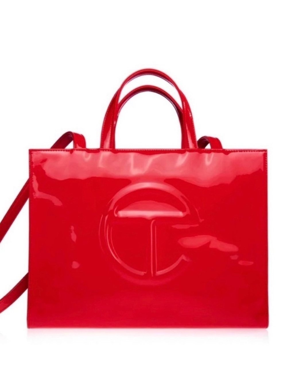 Telfar Patent Shopper Tote in Red